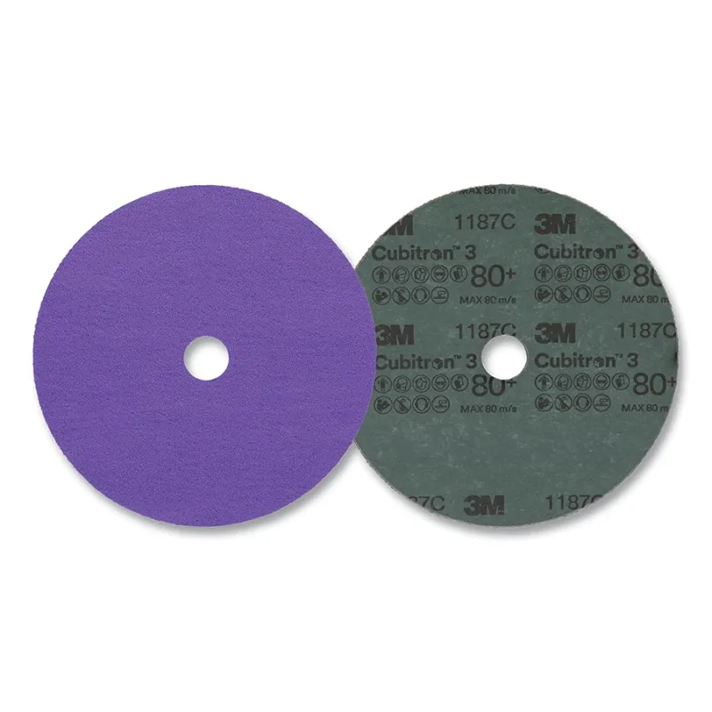 Cubitron™ 3 Fibre Disc 1187C, Precision Shaped Ceramic, 9.125 in dia, 0.875 in AH, 80+, Die 912J, 25 EA/BG