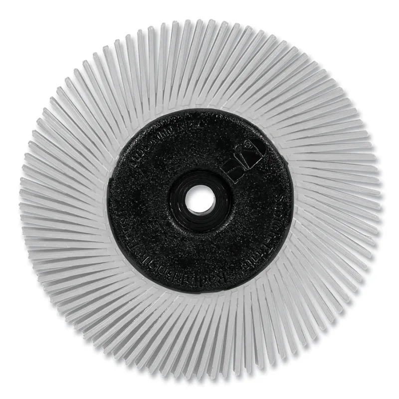 Precision Radial Bristle Brush, PSG, 6 in x 1/2 in x 1 in, 120+ Grit, Type A, Includes Adaptor
