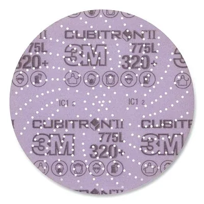 Xtract™ Cubitron™ II Film Disc 775L, Precision-Shaped Ceramic, 6 in dia, 320+ Grit, Die 600LG