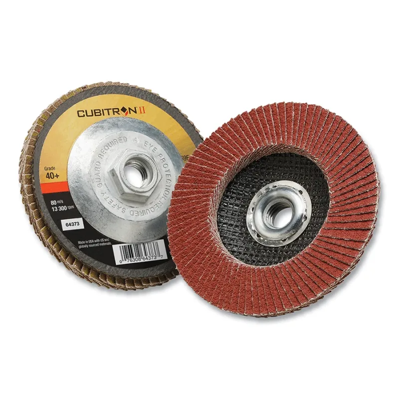 Cubitron™ II Flap Disc 969F, 4-1/2 in dia x 5/8 in-11 Arbor, 40+ Grit, T27, 13300 RPM