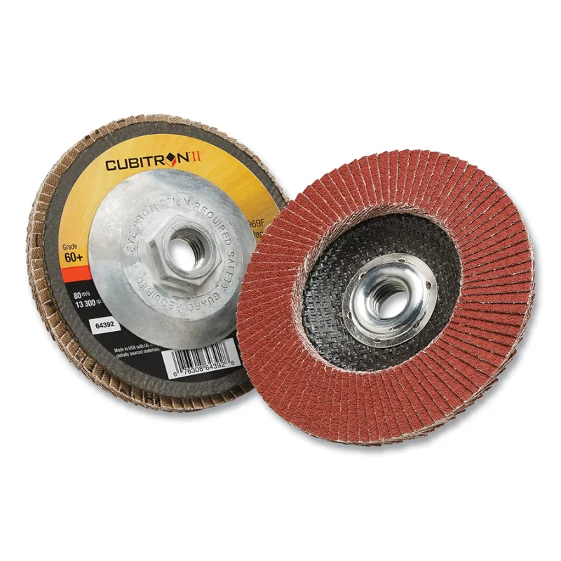 Cubitron™ II Flap Disc 969F, 4 in dia x 5/8 in Arbor, 60+ Grit, T29, 15000 RPM