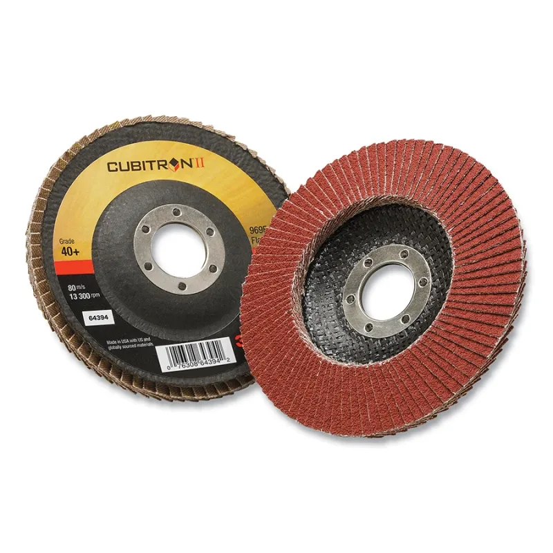Cubitron™ II Flap Disc 969F, 4-1/2 in dia x 7/8 in Arbor, 40+ Grit, T29, 13300 RPM
