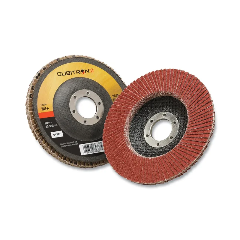 Cubitron™ II Flap Disc 969F, 4-1/2 in dia x 7/8 in Arbor, 80+ Grit, T29, 13300 RPM