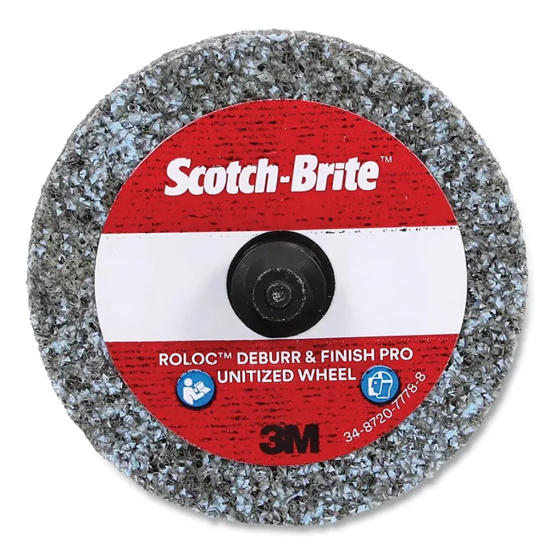 Roloc™+ Deburr and Finish PRO Unitized Wheel, 2 in dia x 1/4 in Thick, 2S Fine, 22100 RPM, Silicone Carbide