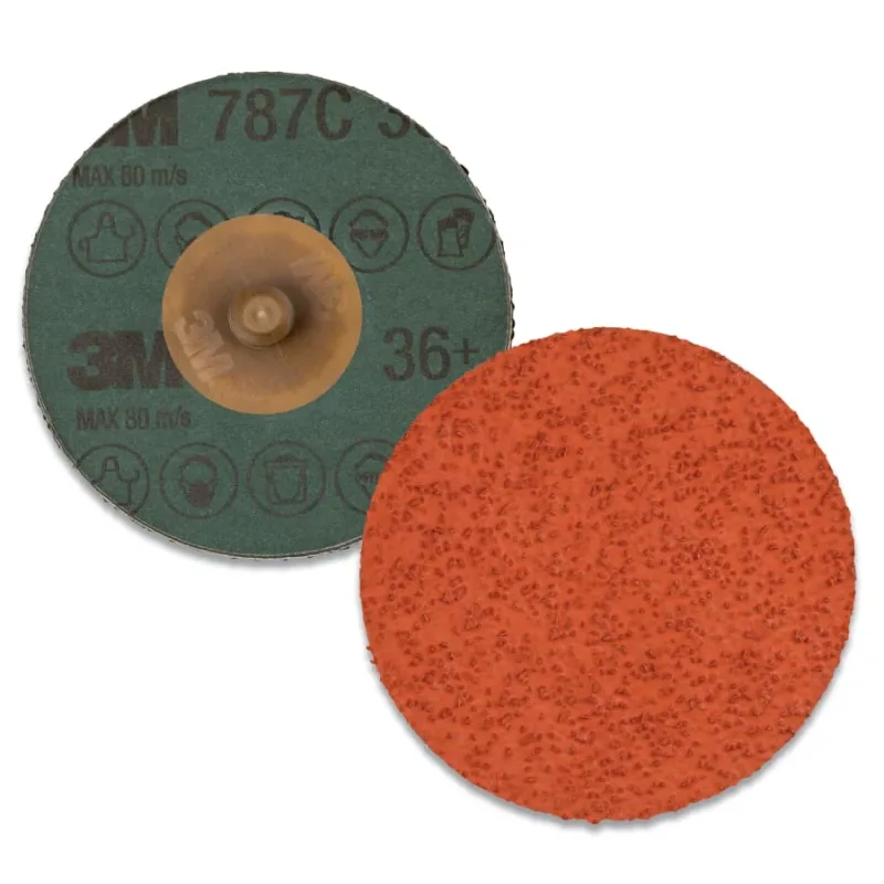 Roloc™ Fibre Disc 787C, Precision Shaped Ceramic, 3 in dia, 36+ Grit, TR, Die R300V