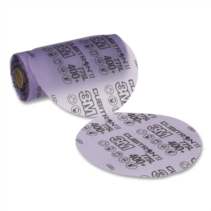 Cubitron™ II Stikit™ Film Disc Roll 775L, Precision Shaped Ceramic, 5 in dia, 400+ Grit, 500X