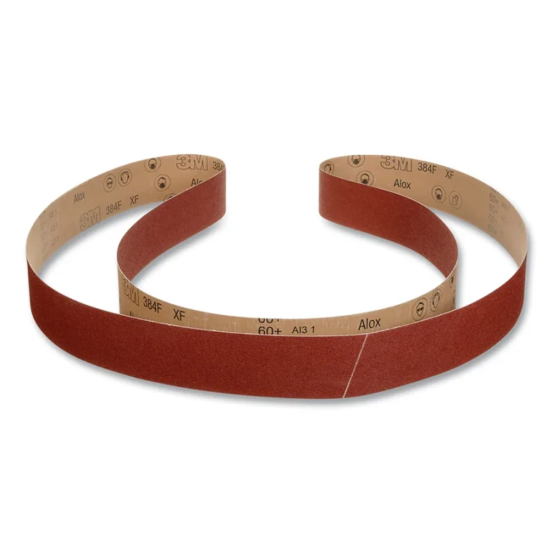 Cloth Belt, 384F, XF-Weight, 1/2 in W x 24 in L, 80+ Grit, Aluminum Oxide, Fabri-Lok/Full-Flex
