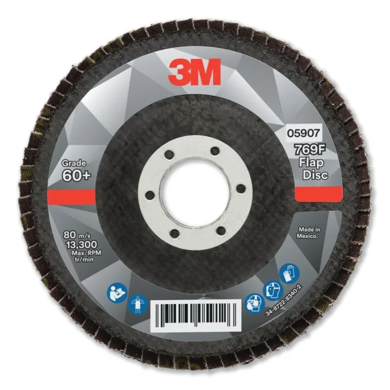 Flap Disc, 4.5 in x 7/8 in, 769F T29, 60+ Grit