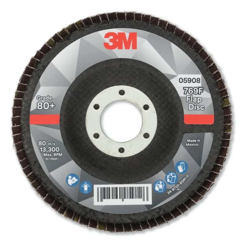 Flap Disc, 4.5 in x 7/8 in, 769F T29, 80+ Grit