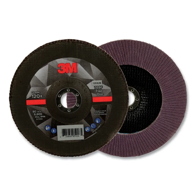 Flap Disc, 120+ Grit, T27, 7 in Overall dia x 7/8 in Hole dia, Ceramic and Aluminum Oxide