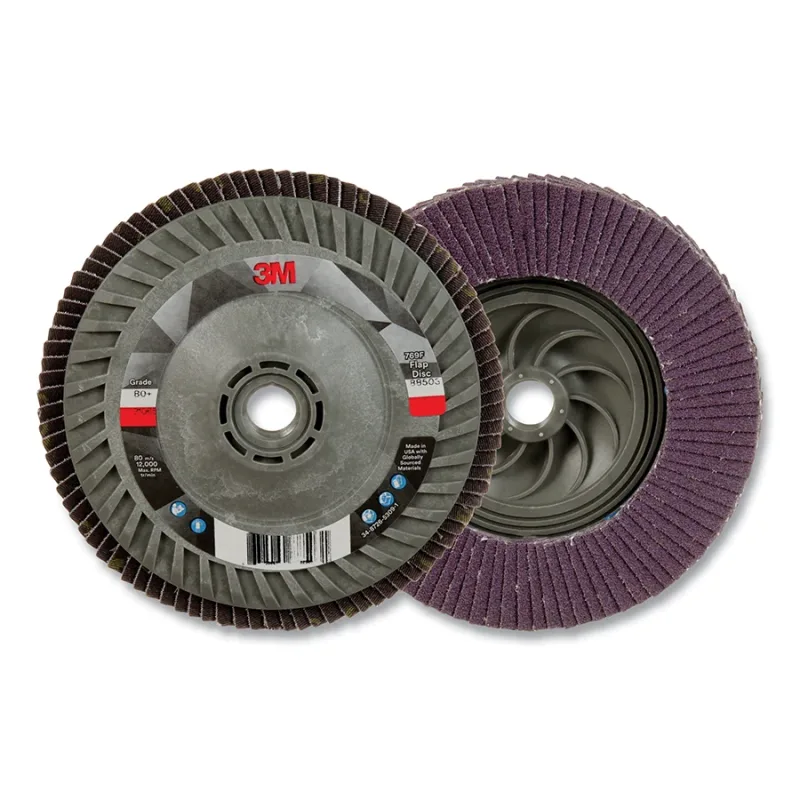 Flap Disc 769F, 7 in dia, 40+ Grit, 5/8 in-11 arbor, 8600 RPM
