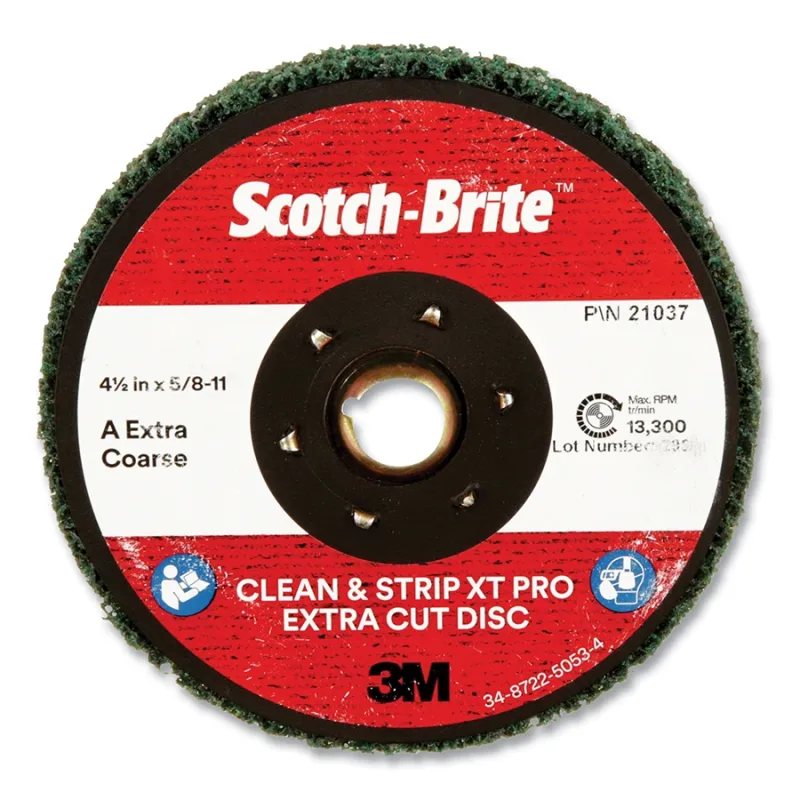 Clean and Strip XT Pro and XT Pro Extra Cut Disc, 4-1/2 in dia, Extra Coarse, 13300 RPM, Aluminum Oxide, Green, CX-DN