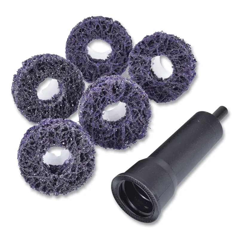 Roloc™ Pro Brake Hub Cleaning Disc, Kit, Silicon Carbide, Extra Coarse, 1-1/2 in dia x 5/8 in dia AH, 20000 RPM, Purple