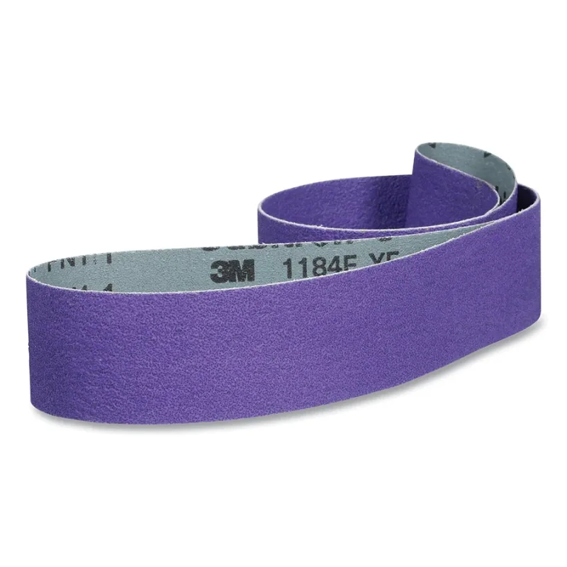 Cubitron™ 3 Cloth Belt 1184F, Precision Shaped Ceramic, 3 in W x 79 in L, 36+ Grit, Film-lok, Single-flex