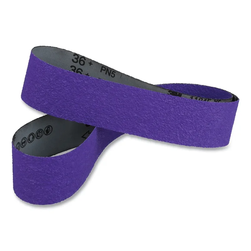Cubitron™ 3 Cloth Belt 1184F, Precision Shaped Ceramic, 2-1/2 in W x 60 in L, 36+ Grit, Film-lok, Single-flex