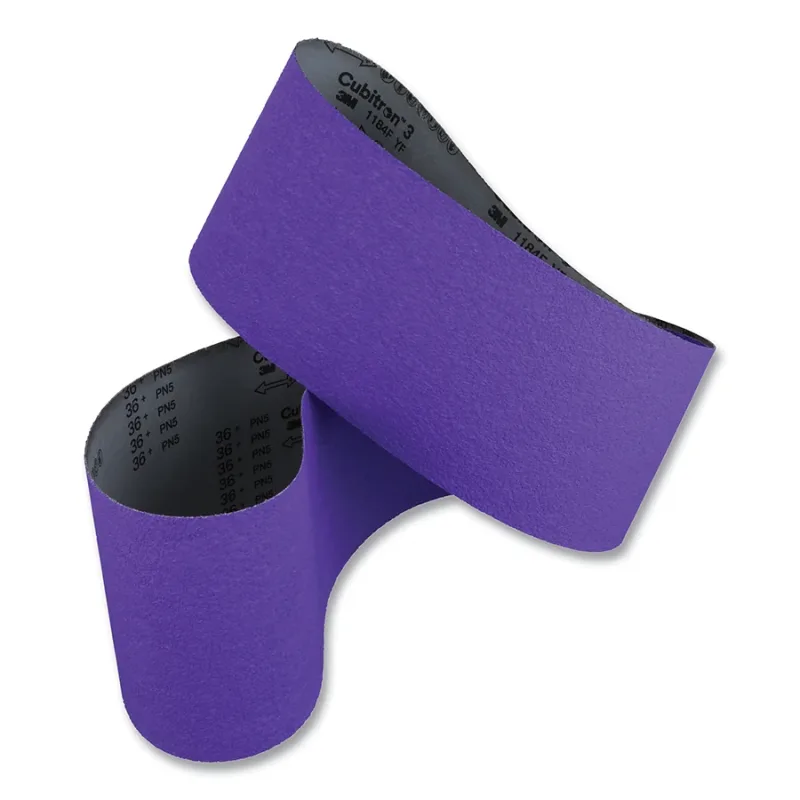 Cubitron™ 3 Cloth Belt 1184F, Precision Shaped Ceramic, 8 in W x 107 in L, 36+ Grit, Film-lok, Single-flex
