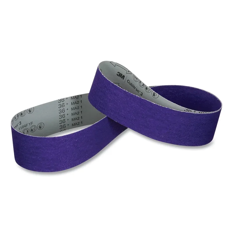 Cubitron™ 3 Cloth Belt 1184F, Precision Shaped Ceramic, 4 in W x 79 in L, 36+ Grit, Film-lok, Single-flex