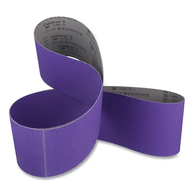 Cubitron™ 3 Cloth Belt 1184F, Precision Shaped Ceramic, 14 in W x 181 in L, 36+ Grit, Sine-lok, Single-flex