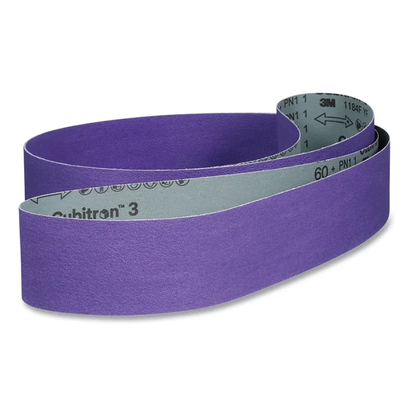 Cubitron™ 3 Cloth Belt 1184F, Precision Shaped Ceramic, 4 in W x 132 in L, 60+ Grit, Film-lok, Single-flex