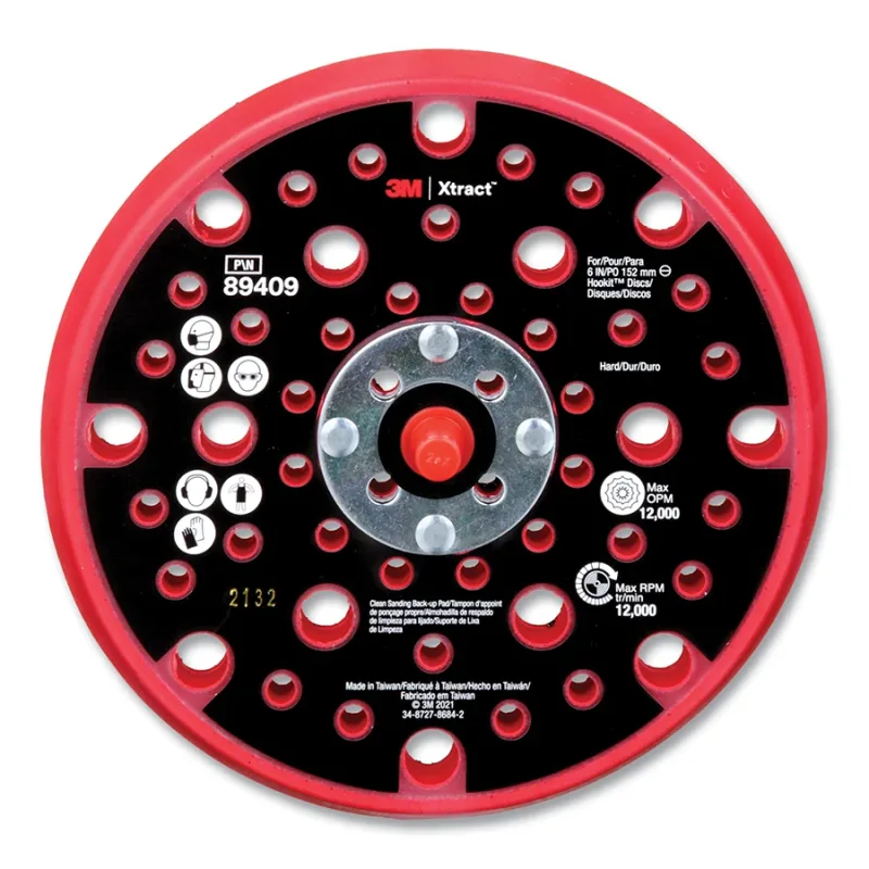 BACK-UP PAD, 89409, 6",HARD, RED