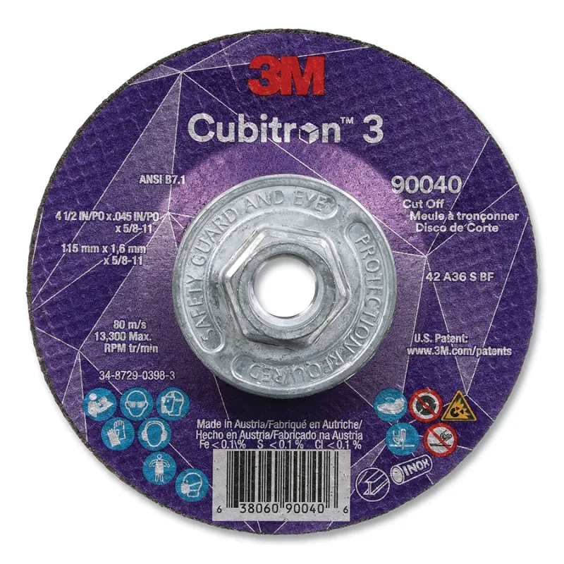Cubitron™ 3 Cut-Off Wheel, 4-1/2 in dia x 0.045 in Thick x 5/8 in-11 Arbor, 36+ Grit, T27