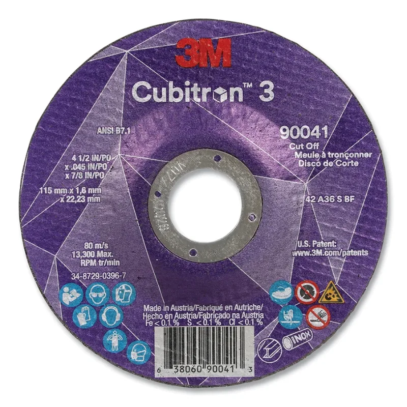 Cubitron™ 3 Cut-Off Wheel, 4-1/2 in dia x 0.045 in Thick x 7/8 in Arbor, 36+ Grit, T27