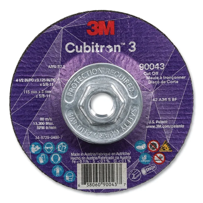 Cubitron™ 3 Cut-Off Wheel, 4-1/2 in dia x 0.125 in Thick x 5/8 in-11 Arbor, 36+ Grit, T27