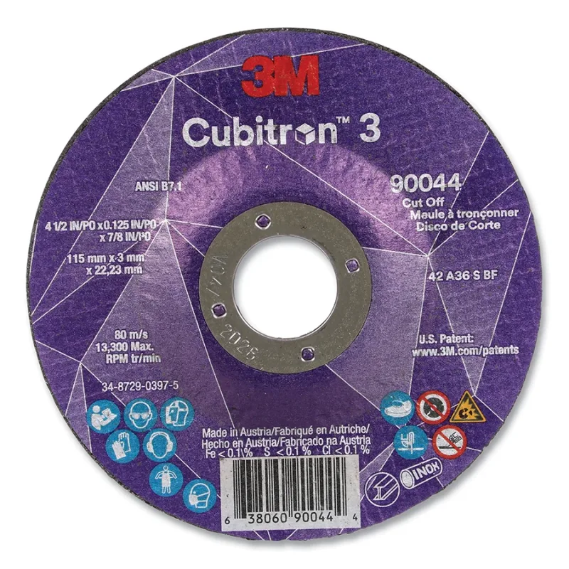 Cubitron™ 3 Cut-Off Wheel, 4-1/2 in dia x 0.125 in Thick x 7/8 in Arbor, 36+ Grit, T27