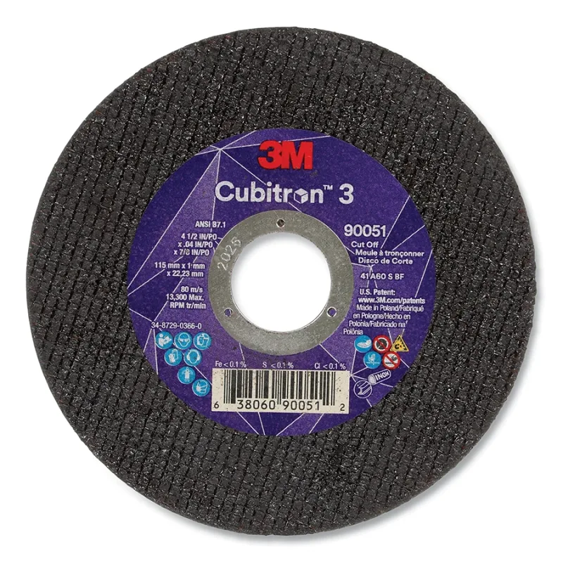 Cubitron™ 3 Cut-Off Wheel, 4-1/2 in dia x 0.04 in Thick x 7/8 in Arbor, 60+ Grit, T1