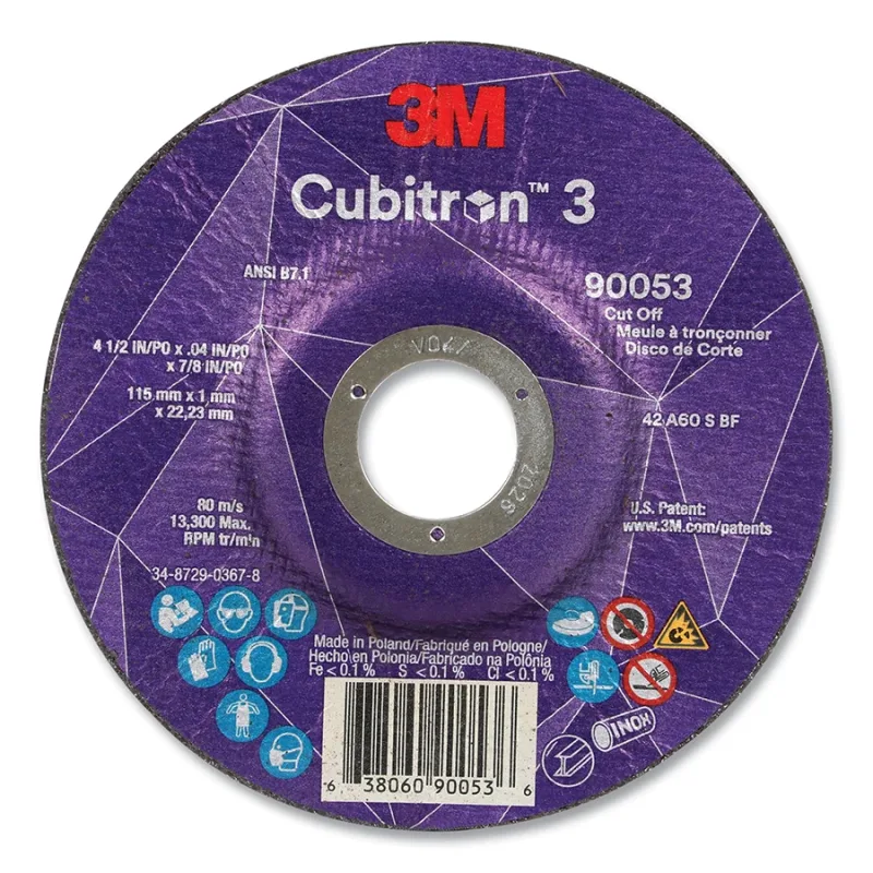 Cubitron™ 3 Cut-Off Wheel, 4-1/2 in dia x 0.04 in Thick x 7/8 in Arbor, 60+ Grit, T27