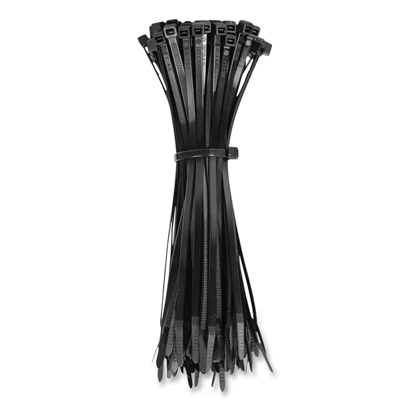 Cable Ties, 50 lb Tensile, 8 in, Black