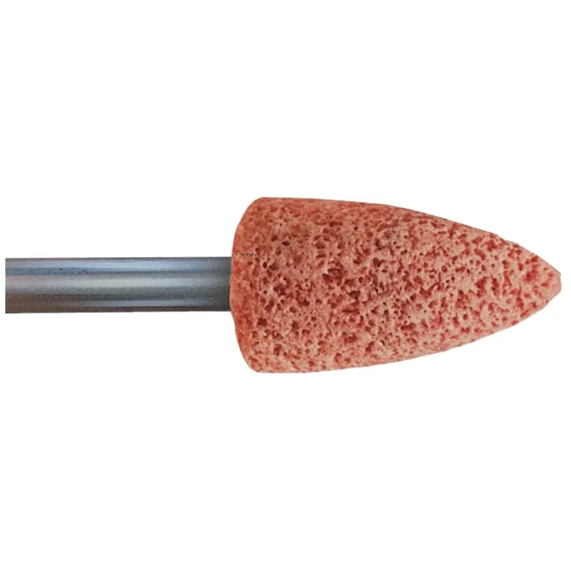 Series A Steel Edge Mounted Point Abrasive Bit, A12, 11/16 in Outer dia, 1/4 in Shank dia, 30 Grit, O