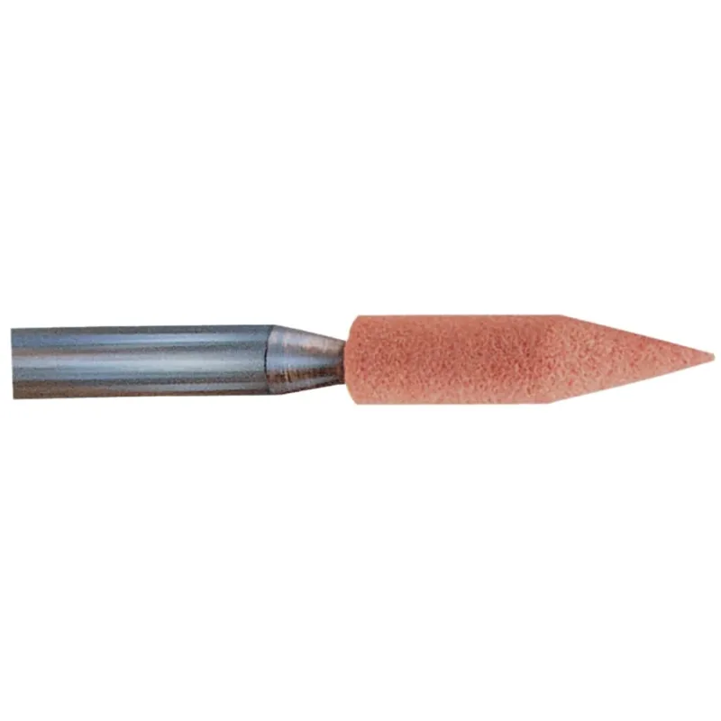Series A Steel Edge Mounted Point Abrasive Bit, A15, 1/4 in Outer dia, 1/4 in Shank dia, 60 Grit, O