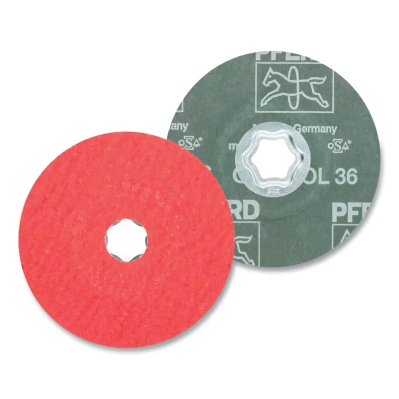 COMBICLICK® Fiber Disc, Ceramic Oxide CO-COOL, 4-1/2 in dia, 36 Grit