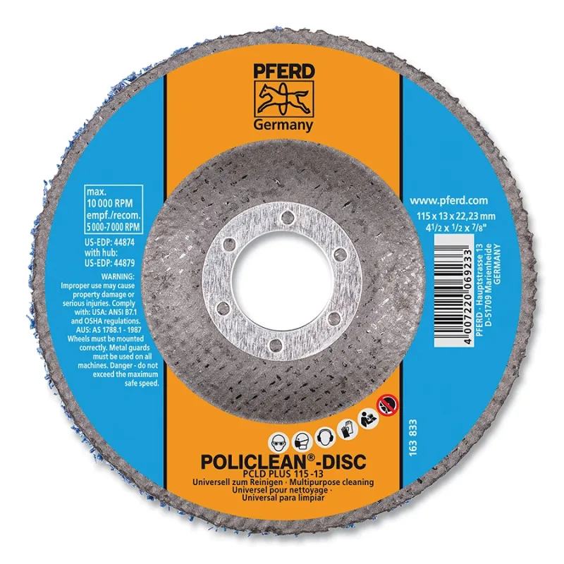 4-1/2" X 1/2" POLICLEANPLUS DI 7/8" ARBOR T27