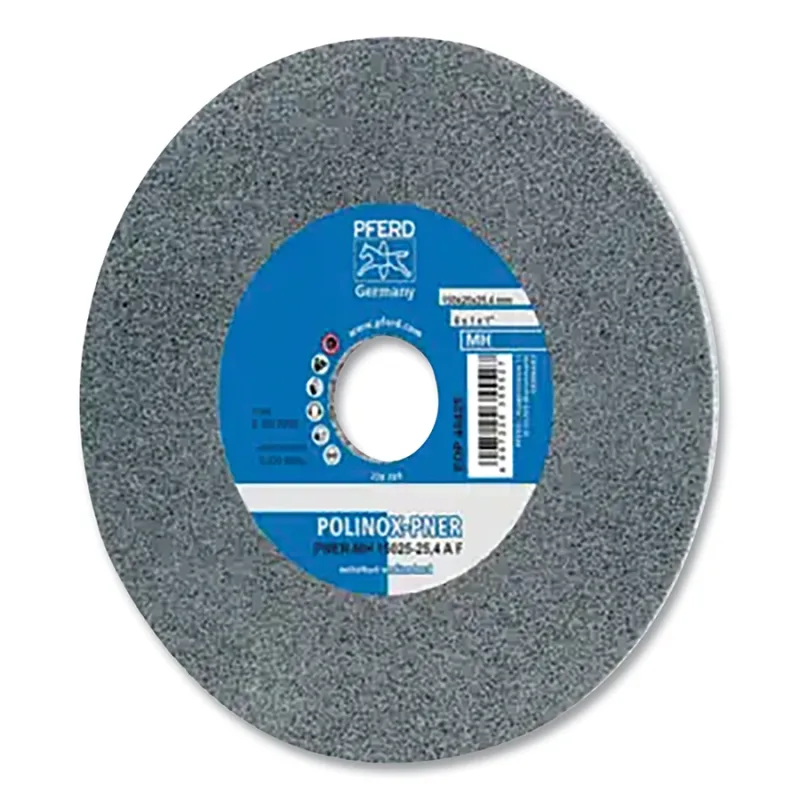 POLINOX® Unitized Wheel, 6 in dia, 1 in Arbor Hole, 1/8/ in Thick, Fine, 5100 RPM, Silicon Carbide
