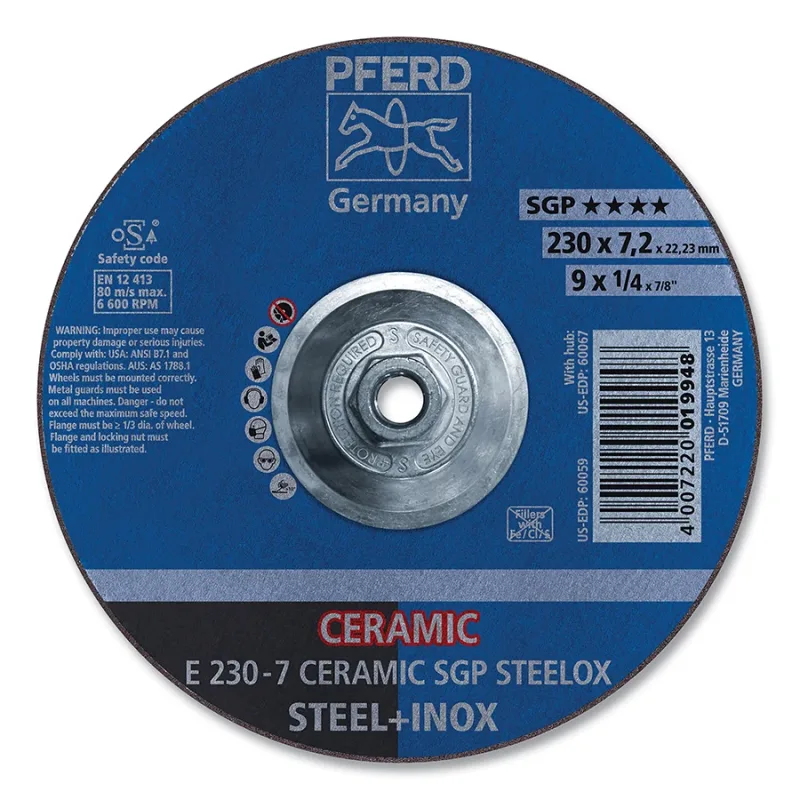 9" X 1/4" GR WH, 5/8-11THD CO 24 Q SG SS TY 27