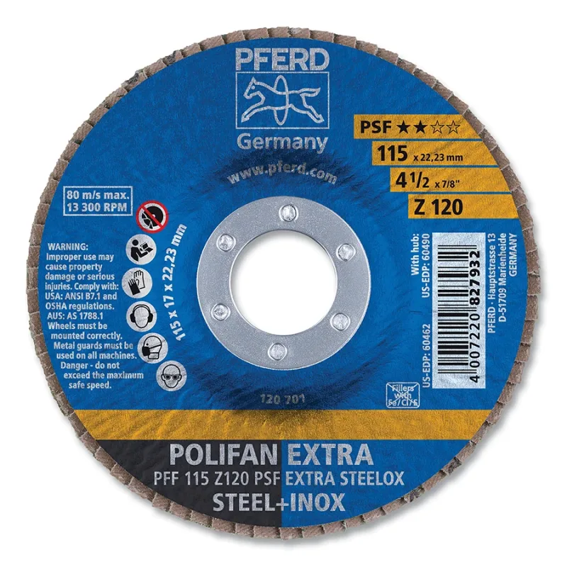 4-1/2" X 7/8" POLIFAN FDFLAT PSFEXTRA ZIRC 120G