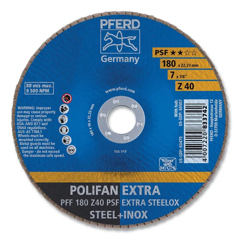 7" X 7/8" POLIFAN FD FLAT PSFEXTRA ZIRC 40G