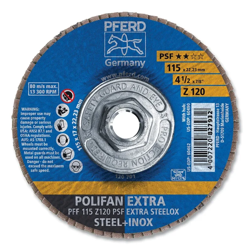 4-1/2" X 5/8-11 POLIFANFD FLAT PSFEXTRA ZIR 120