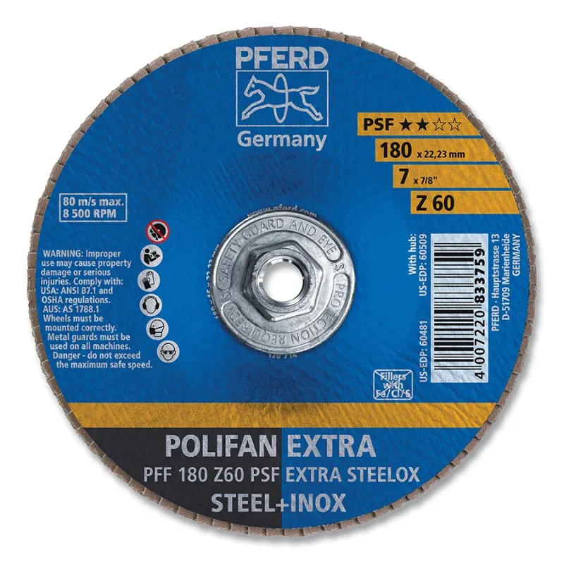 7" X 5/8-11 POLIFAN FD FLAT PSFEXTRA ZIRC 60G