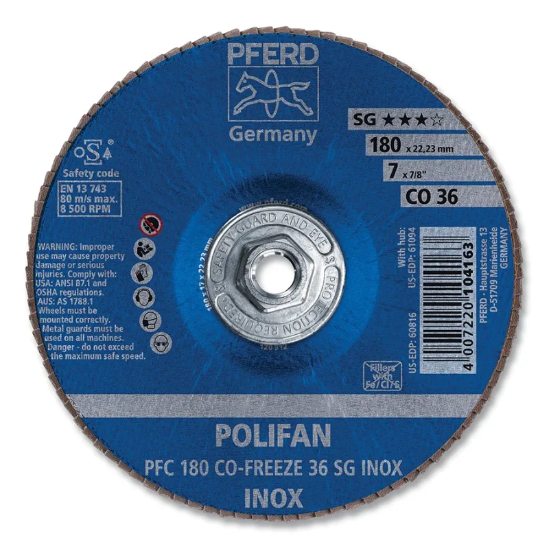 7" X 5/8-11 THD AH POLIFAN FD SG INOX CER 36G CO