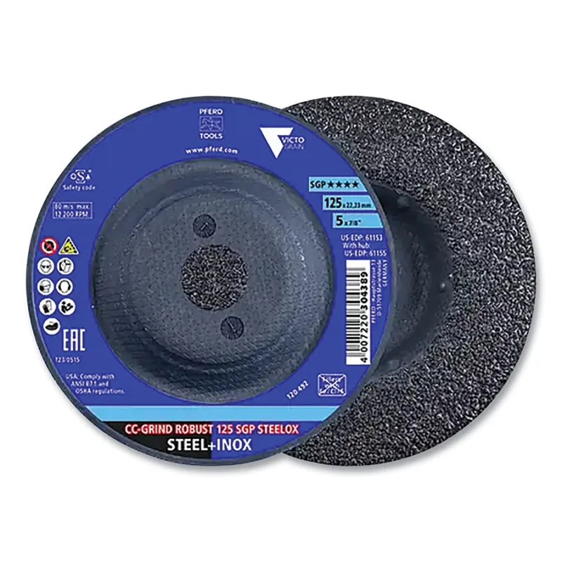 CC-GRIND®-ROBUST VICTOGRAIN® Grinding Disc, 5 in dia, 7/8 in Arbor, 60 Grit