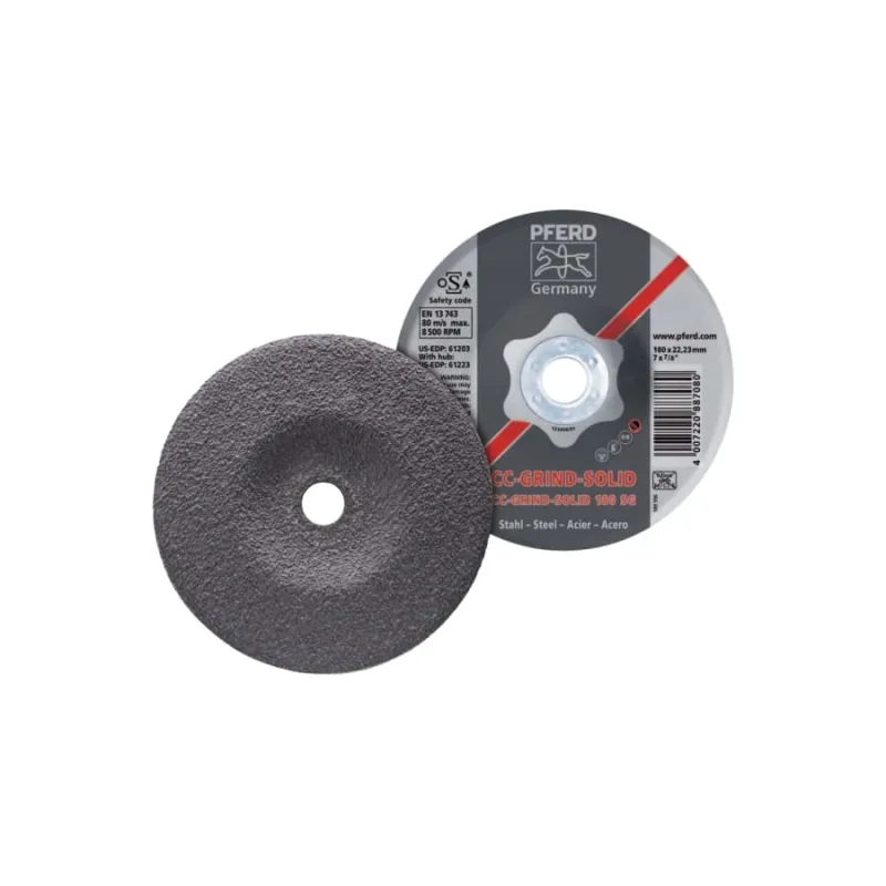 CC-GRIND®-SOLID Steel Grinding Disc, Ceramic, 4-1/2 in dia, 7/8 in Arbor, 24 Grit