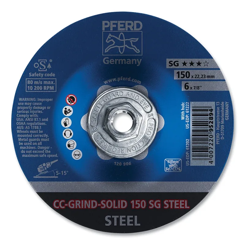 6" CC-GRIND-SOLID - 5/8-11 THD. - SG STEEL