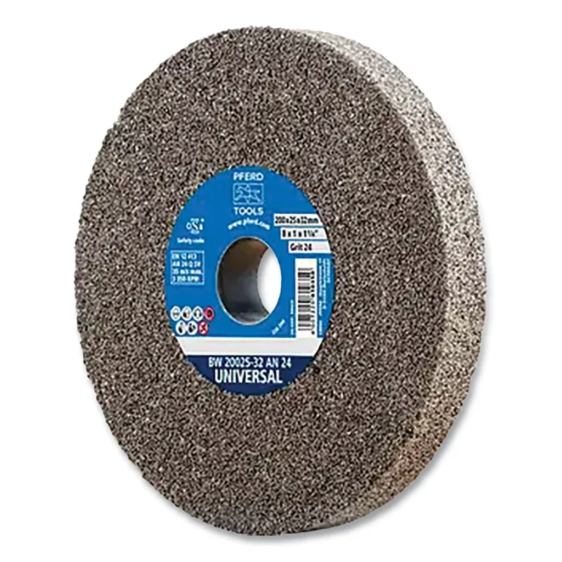 Bench Grinding Wheel, Universal, 8 in dia, 1 in Thick, 2 in Arbor dia, 60 Grit, Coarse
