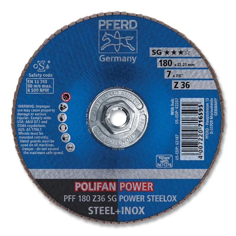 7" X 5/8-11 POLIFAN FD FLAT SG ZIRC 36G
