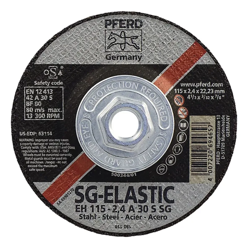 Type 27 Premium Performance SG Depressed Center Cut-Off Wheel, 4-1/2 in dia, 3/32 in Thick, 5/8 Arbor, 46 Grit