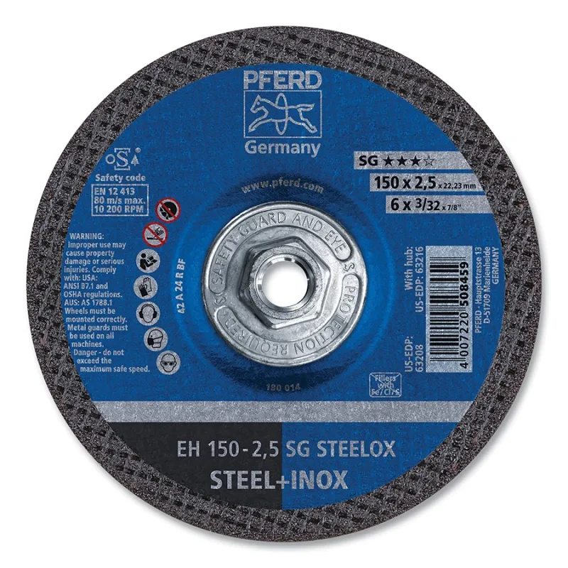 6 X 1/8 X 5/8-11 T27 CUT-OFF WHL A24 R SG-INOX