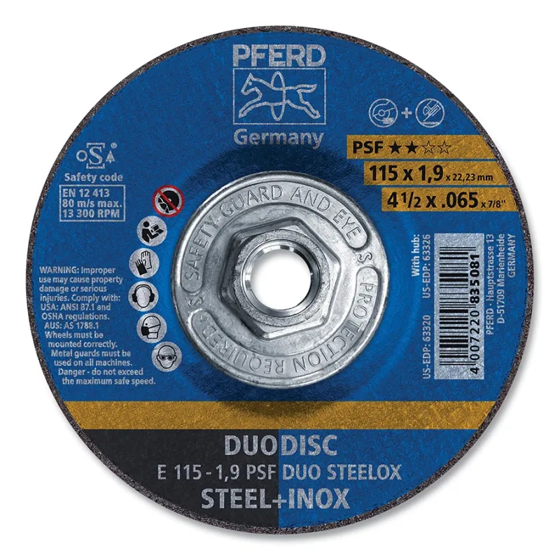 4-1/2 X .065 X 5/8-11 DUODISC - PSF INOX
